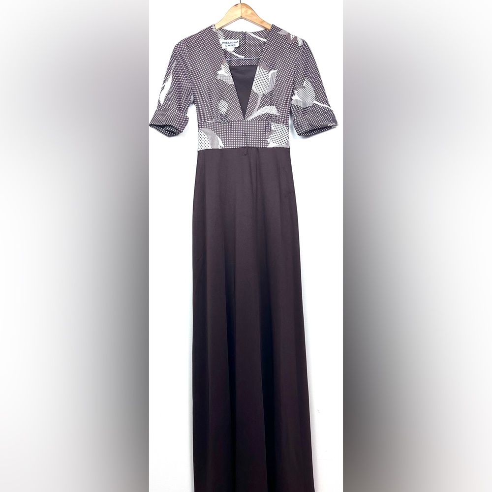 Vintage 70’s Melissa Lane Pop Art Floral Polka Dot Maxi Dress